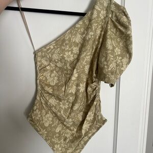 Free People Floral Gold Bodysuit